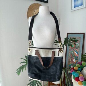 Fossil Black and White Tote Bag